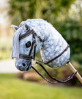 Hobby Horse Standing Martingale In Brown Soft Leather, adjustable neckpiece with leather noseband loop buckle, 3+ age