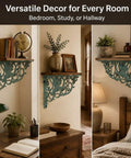 Heavy Duty Iron Shelf Bracket With Angel Motif Built Tough Wall Mounted Support For Living Room Bedroom Rustic Cast Iron Shelf Holder