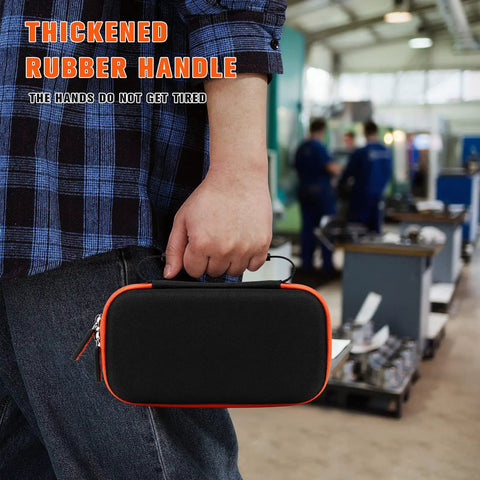 Person holding Hard Case Bundle With Magnetic Hanger Strap Replacement For Digital Multimeters MM400 MM325 MM300 MM200 ET140 MM720
