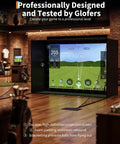Indoor Golf Simulator Enclosure Kit 11 By 8 Feet With 4K Ready Impact Screen setup in a home practice space with side nets.
