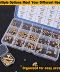 300 Pcs Threaded Inserts Kit For Plastic And 3D Printing Includes Metric Sizes M2 M2.5 M3 M4 M5 M6 And Quarter Twenty Knurled Brass Heat Set Inserts With Welding Adapters In Labeled Divider Box