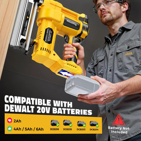Workhorse Cordless Brad Nailer 18 Gauge 2 Inch Drive 2 In 1 Electric Staple Gun Compatible With DeWalt 20V Max Battery 7.2 Lbs Heavy Duty Tool Only For Woodworking And Custom Builds