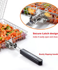 Stainless Steel Grill Basket For Outdoor Grilling Large Portable Rack For Meat Fish And Vegetables With Removable Anti Slip Handle