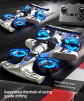 Dual Mode RC Plane Car Toy For Kids Ages 4 To 12 2 In 1 Foam Jet Drone showing ground mode on a race track with a remote control