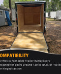 Heavy Duty Ramp Door Spring Kit For 6 Foot Wide Cargo Trailers With 60 Lb Torsion Spring, Cables And Drums shown in use