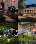 Four Pack Solar Pathway Lights For Garden And Yard With Waterproof Metal Stakes Outdoor Patio Walkway Lighting Glow Stars and Moons