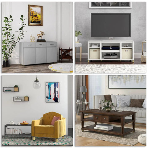 Heavy Duty Gold Stainless Steel Furniture Legs With Mounting Screws For Table Desk And Cabinet upgrade in various living spaces.