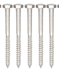 One Quarter Inch By Four Inch Stainless Steel Hex Head Lag Screws Bolts Heavy Duty Coach Bolts 304 Stainless Steel A2 70 18 8 Plain Finish 20 Pack With Storage Box