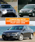 Collage of Honda Accord, Odyssey, and Pilot 2005-2008 models compatible with 6 Piece VTEC VTC VVT Solenoid Spool Valve Gasket Set.