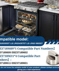 Upgraded LG Gas Stove Knob Set 4 Pack With 1 Boiling Control Knob Replacement displayed with compatible LG cooktop models.