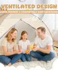 2 In 1 Bed Tent With Mosquito Net And Privacy Cozy Indoor Safe Sleep For Kids And Adults Twin Size, no mattress, family playing inside