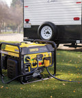 5500 Watt Dual Fuel RV Ready Portable Open Frame Inverter Generator with Quiet Technology and propane tank by RV