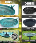 Comparison of hanging bird bath with solar fountain for outdoors 14.9 inch metal bird bath and other bird baths