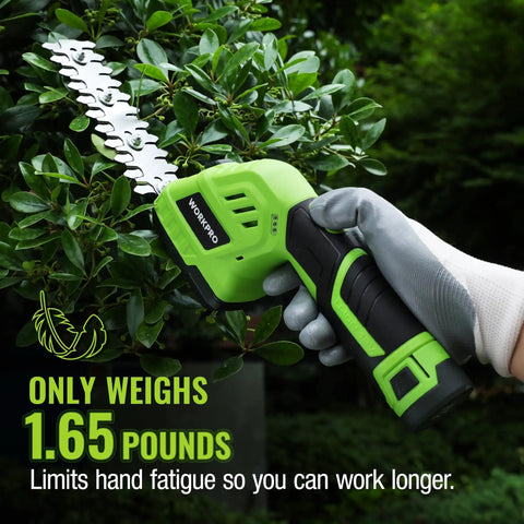 Person using 12V Cordless Grass Shear And Hedge Trimmer 2 In 1 Handheld Electric Grass Cutter with 2.0Ah Lithium Battery