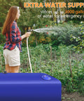 Person using 30 Gallon Water Storage Bladder Foldable Portable Tank With Three Quarter Inch Spigot for garden watering