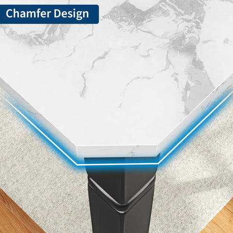 Killer Quality 79 Inch Wooden Dining Table For 6 To 8 Folks Featuring A Sturdy Rectangular Design And Rich Woodgrain Texture, showing chamfer design.