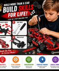 Child building Metal Model Racing Car Kit With 287 Pieces For Kids 8 Plus STEM Building Toy Real Screws Nuts Bolts And Tools