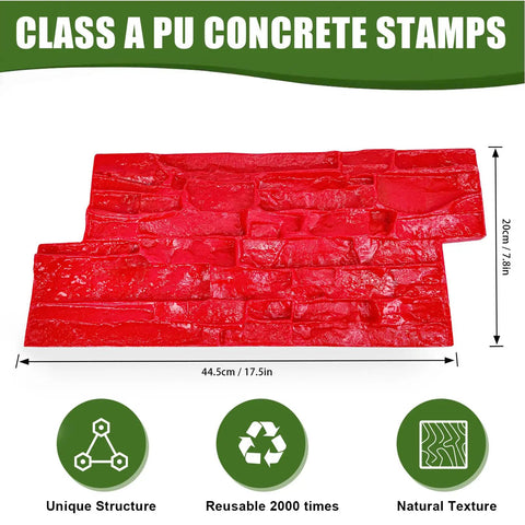 Stamp Mats Set With Handles For Concrete Projects Pro Grade Durable PU Molds With Seamless Granite And Slate Texture