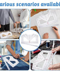Clear T Shirt Ruler Guide For Vinyl Alignment And Heat Press Centering used for various sewing and crafting projects.