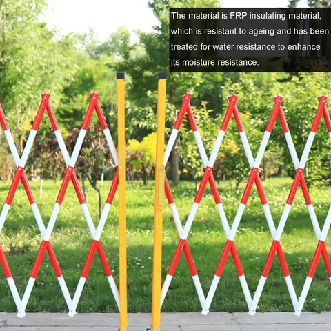 Game Changing Heavy Duty Retractable Traffic Barricade And Expandable Safety Fence For Crowd Control Built Tough With Uv Resistant Fpr in red and white.