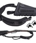 Buffalo Hide Leather Rifle Buttstock With Matching Gun Sling Beefy Non Slip Canvas Cushion Heavy Duty Stitching Fits.22 LR.17 HMR.22 Mag