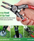 Person using Spray Head Pull Up Tool from 5 Piece Sprinkler Head Tool Kit For Lawn Irrigation DIY Friendly All In One Set