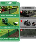 Comparison of Flexible 6 Inch Corrugated Landscape Edging Kit, 29.5 Feet with 16 Stakes vs metal edge, highlighting benefits
