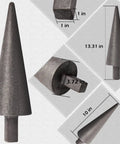 Anvil Mandrel Forming Cone For 1 Inch Hardy Hole, metal shaping tool dimensions and details, durable steel cone for forge work.