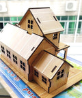 All Wood 3D Puzzle Kit For Adults And Teens, Dope Log Cabin Miniature House Build, DIY Wood Model With Laser Cut Pieces, Eco Friendly Craft Toy