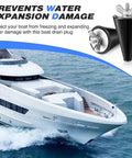 2 Pack Rubber Boat Drain Plugs For 1/2 To 1 Inch Holes with yacht and stopper image