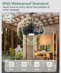 Outdoor Ceiling Fan With Lights For Patio And Gazebo IP65 Waterproof Hanging Fan attached to gazebo ceiling