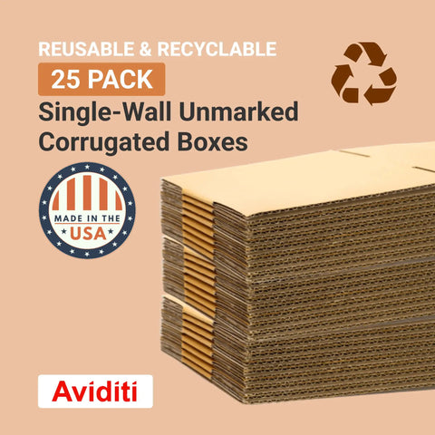Stack of Kraft Beefy Corrugated Cardboard Box 24 Inch Long By 8 Inch Wide By 6 Inch High Pack Of 25 For Shipping Packing And Moving