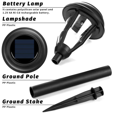 Eight Pack Solar Pathway Lights Waterproof Outdoor Garden Yard Landscape Walkway Driveway With Auto On Off And Energy Saving Warm White Glow Weather Resistant Easy Setup components