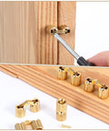 Hidden Brass Barrel Hinges Set For DIY Jewelry Boxes And Furniture 6 Pack 8mm Concealed Hinges With 180 Degree Opening installed view