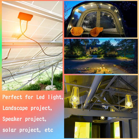 Collage showing diverse uses of 500 Foot Black SPT-2 Zip Cord Extension Cable 18 Gauge 2 Conductor UL Listed Wire for projects
