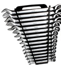 15 Piece 90 Tooth Ratcheting Wrench Master Set With No Fuss Quick Access Wrench Rack Organizer For SAE Standards