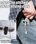 Five In One Portable Multitool Pliers Set With Cross Wrench, Screwdriver, Knife And Protective Cover in pocket view
