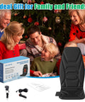 Family unboxing Portable Back Massager With Heat And Vibration For Deep Tissue Pain Relief In Shoulders, Back, Lower Back And Thighs, Office Chair Massage Pad, Dope Gift For Men And Women
