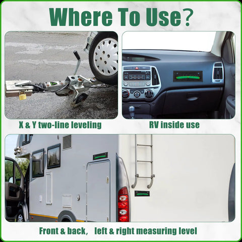 Rock Solid T Shape Rv Level Bubbles Four Pack With Dead On Green Fluid Readings Built Tough Abs For Camper Or Trailer Stick On Wall Mount Setup Totally Weather Ready And Straight Up Reliable For Weekend Getaways