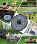 2.8W Solar Fountain Pump For Bird Bath And Outdoor Garden with 7 nozzles, DIY floating solar water feature in garden setups