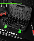 30-Piece Half Inch Drive Shallow Metric Impact Socket Set With Chrome Moly Steel, 10mm To 36mm, 6 Point, in case with tools