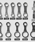 12-Piece CR-MO Metric Torque Wrench Adapter Kit 10 to 19mm with adapters, 12-point extensions shown front view