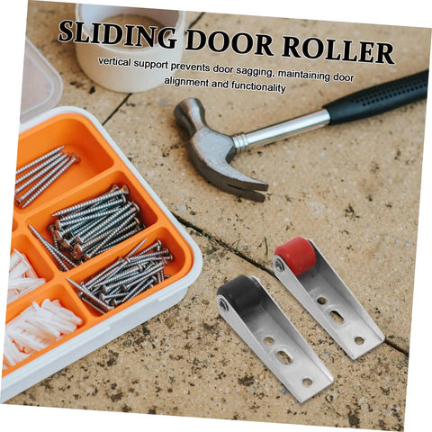 Heavy Duty Silent Sliding Door Wheels For Barn Gates Smooth As Butter Roller Guides with tools and screws on a work surface.