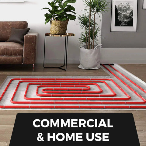 Red PEX Tubing With O2 Barrier EVOH For Radiant Floor Heating, 5/8 Inch Diameter, in home setting under floor installation