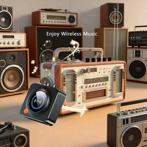 Wireless Bluetooth Receiver For Your Home Stereo And Speakers, NFC Quick Pair, 3.5mm Aux And RCA, TF Card Slot, Low Latency Audio Adapter with vintage radios.