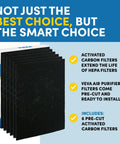 Image showing six pack precut air purifier filter replacements for Honeywell HPA200 purifiers, premium activated carbon pre filters