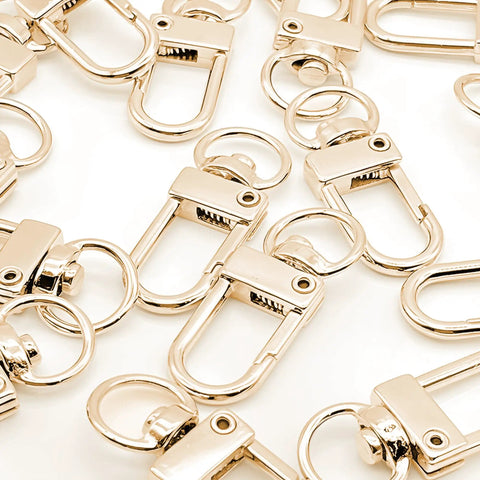 Top Tier Gold Metal Lobster Claw Clasps Featuring Smooth 360 Swivel Action With 20 Pack ready to rock keychain hardware.