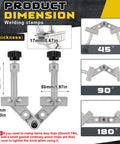 Product dimensions for Two Pack Adjustable Tube Clamp With Swing Jaw In Aluminum Alloy Right Angle Clamp For Welding, Woodworking