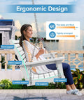 Two Seat Outdoor Porch Swing Bench With Chains All Weather Construction Real Wood Look Garden Or Courtyard Swing For Patio Supports Up To 660 Pounds 4 Feet Wide White showing ergonomic design with support areas