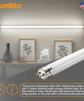 2 Foot T8 Fluorescent Lamp 17W 1450 Lumens Cool White 4100K G13 Bi Pin Base RoHS Compliant in minimalist room